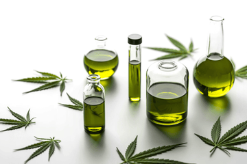 Cannabis infused oil in glass containers showing how oxygen exposure degrades potency and freshness over time